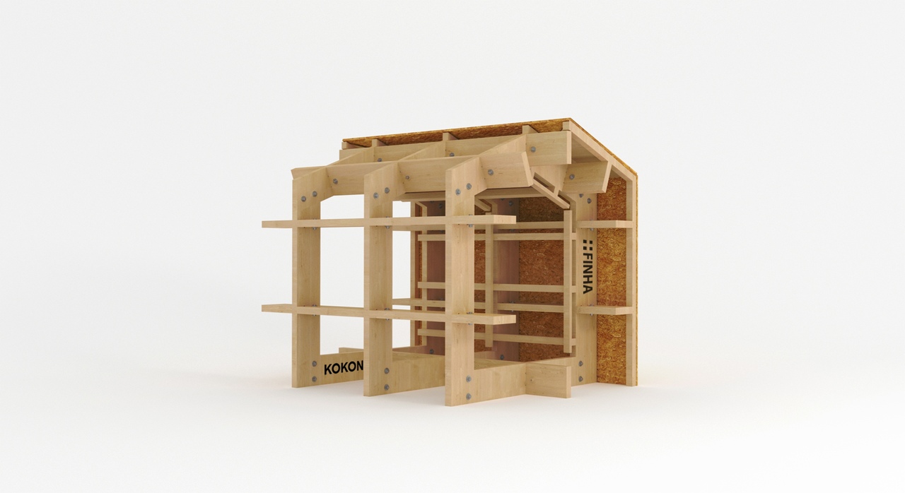 Дилер FINHA получает напольный макет, на котором легко демонстрировать технологию сборки дома и "пирог" стен