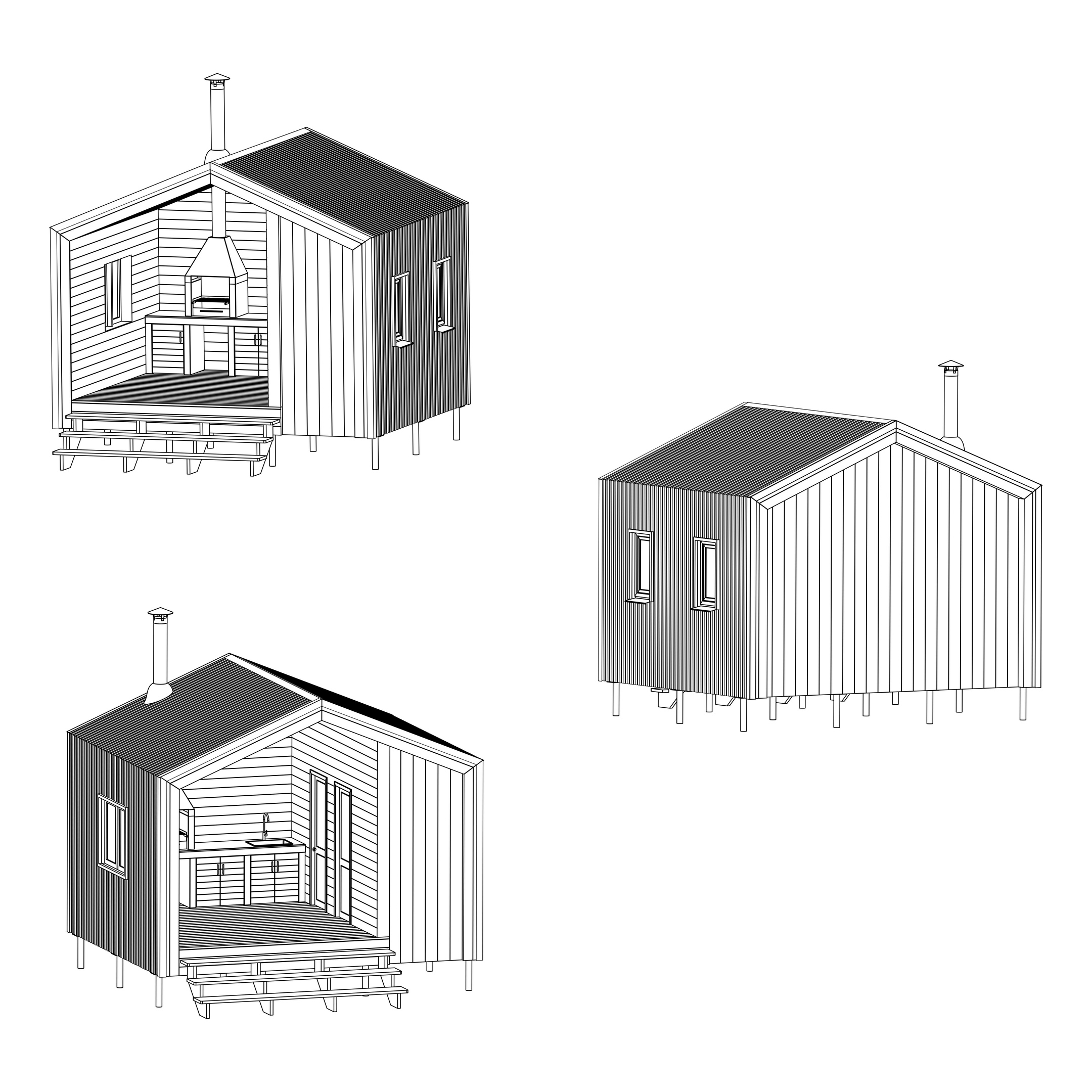 Сборочный проект барбекю беседки с кладовкой и с/у BBQ 15 на коннекторах FINHA W200