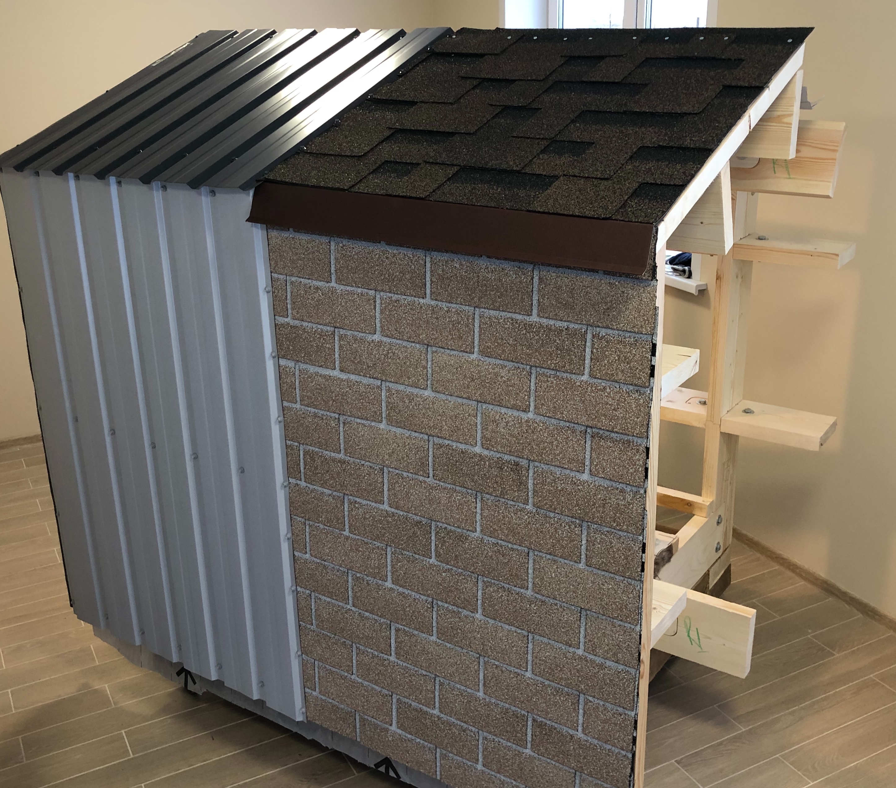 Пример сборки, утепления и отделки FINHA на макете